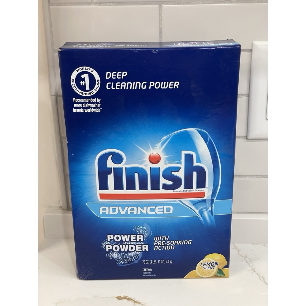Finish Advanced Power Powder Dishwasher Detergent Lemon Scent 75 oz Pre-Soak New